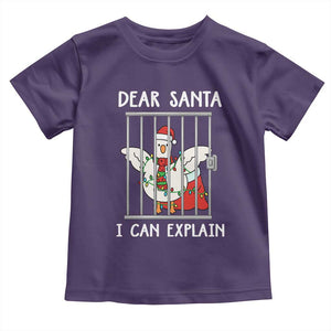 Funny Christmas Goose Toddler T Shirt Dear Santa I Can Explain Xmas Meme TS10 Purple Print Your Wear