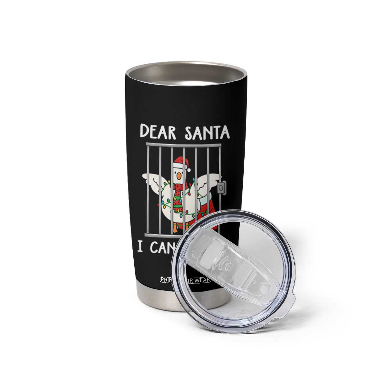 Funny Christmas Goose Tumbler Cup Dear Santa I Can Explain Xmas Meme TS10 Print Your Wear