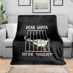 Funny Christmas Goose Throw Blanket Dear Santa Define Naughty Xmas Meme TS10 Print Your Wear