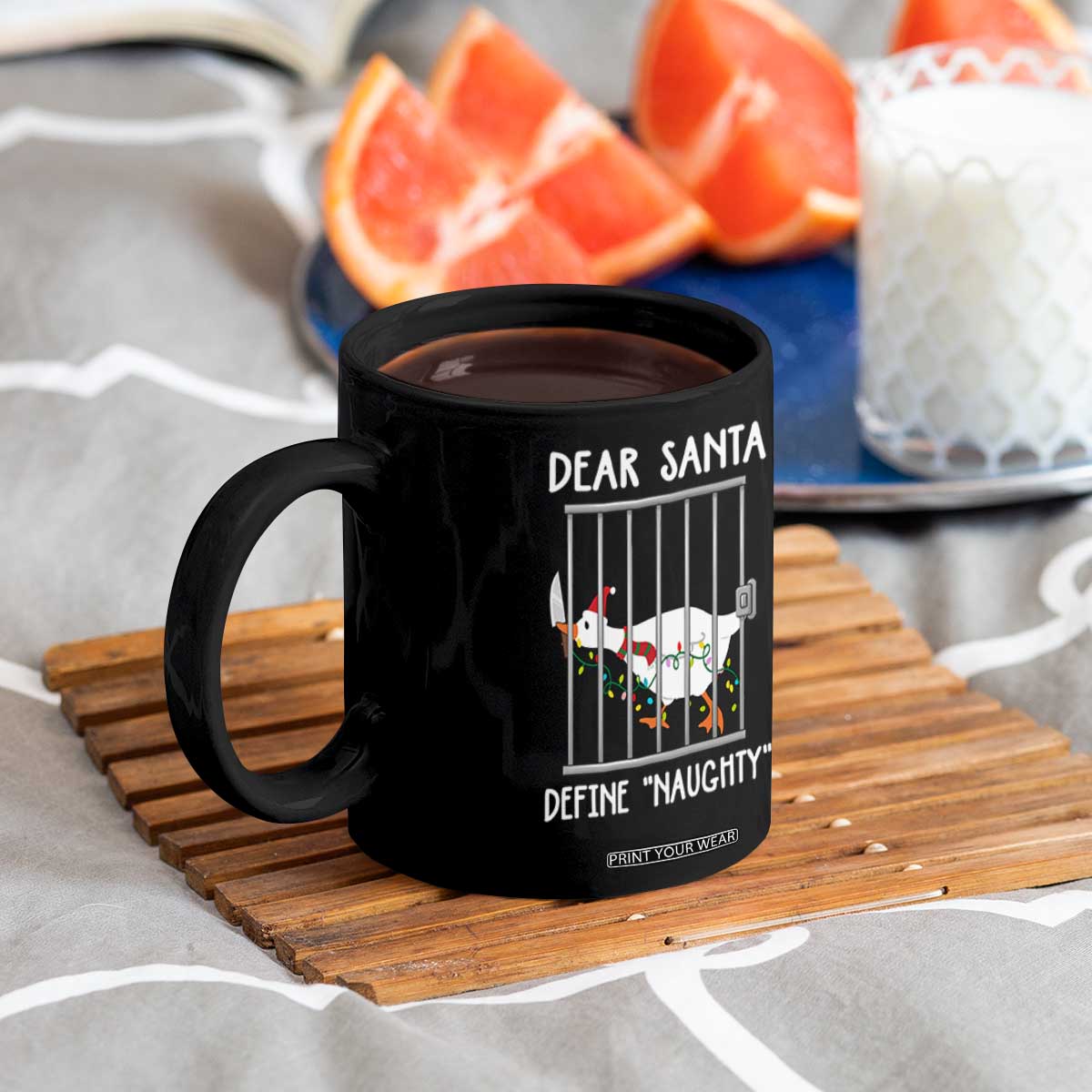Funny Christmas Goose Coffee Mug Dear Santa Define Naughty Xmas Meme TS10 Print Your Wear