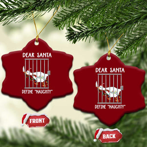 Funny Christmas Goose Ceramic Ornament Dear Santa Define Naughty Xmas Meme TS10 Print Your Wear
