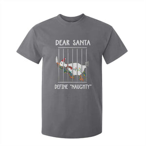 Funny Christmas Goose T Shirt For Kid Dear Santa Define Naughty Xmas Meme TS10 Charcoal Print Your Wear