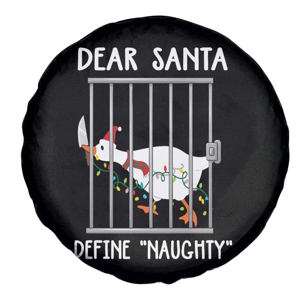 Funny Christmas Goose Spare Tire Cover Dear Santa Define Naughty Xmas Meme TS10 Print Your Wear