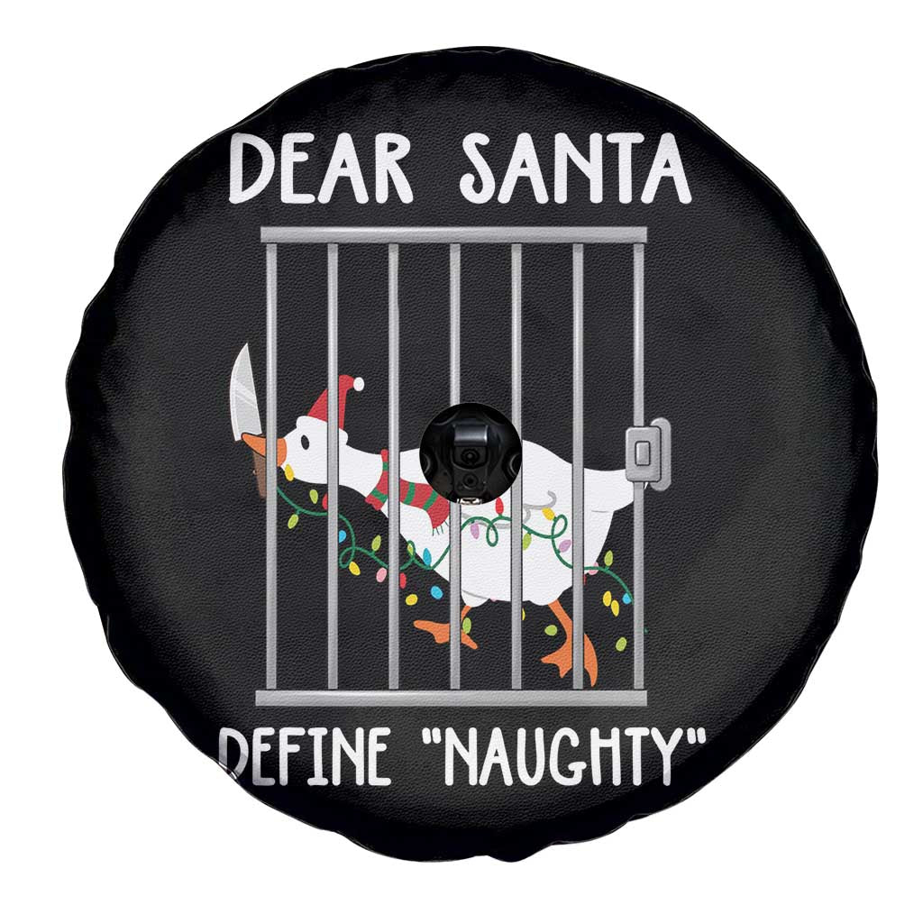 Funny Christmas Goose Spare Tire Cover Dear Santa Define Naughty Xmas Meme TS10 Print Your Wear