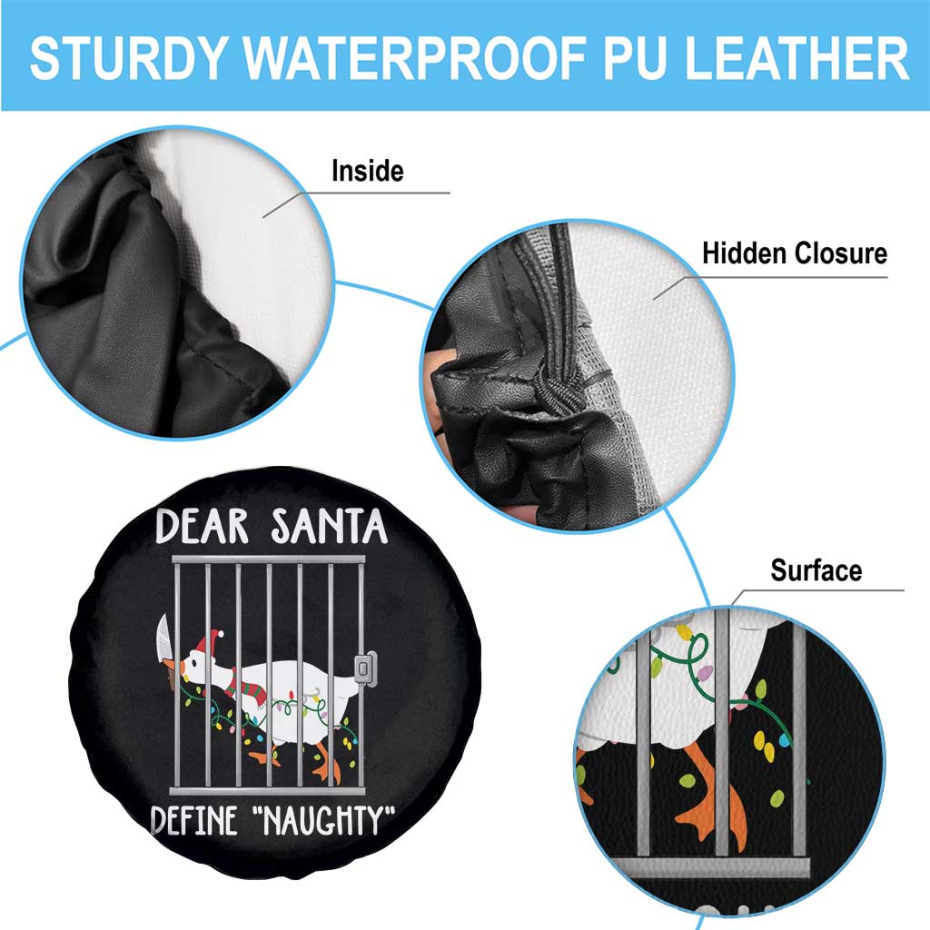Funny Christmas Goose Spare Tire Cover Dear Santa Define Naughty Xmas Meme TS10 Print Your Wear