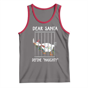 Funny Christmas Goose Tank Top Dear Santa Define Naughty Xmas Meme TS10 Deep Heather Red Print Your Wear
