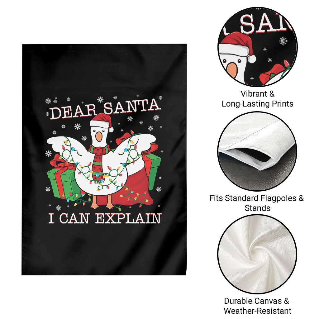 Funny Christmas Goose Garden Flag Dear Santa I Can Explain Cute Xmas Meme TS10 Print Your Wear