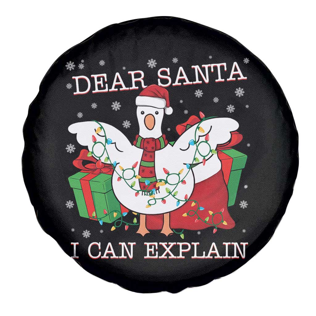 Funny Christmas Goose Spare Tire Cover Dear Santa I Can Explain Cute Xmas Meme TS10 Print Your Wear