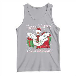 Funny Christmas Goose Tank Top Dear Santa I Can Explain Cute Xmas Meme TS10 Athletic Heather Print Your Wear