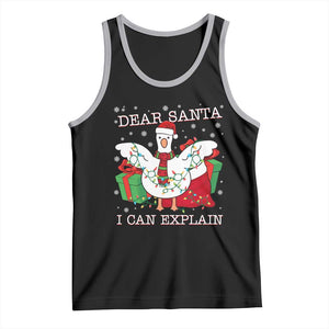 Funny Christmas Goose Tank Top Dear Santa I Can Explain Cute Xmas Meme TS10 Black Athletic Heather Print Your Wear