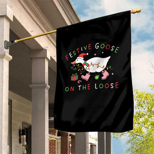 Funny Christmas Goose Garden Flag Festive Goose On The Loose Xmas Duck Meme TS10 Print Your Wear