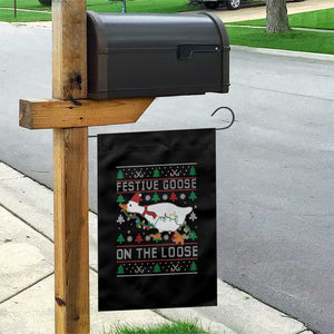 Funny Goose Ugly Christmas Garden Flag Festive Goose On The Loose TS10 Print Your Wear