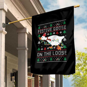 Funny Goose Ugly Christmas Garden Flag Festive Goose On The Loose TS10 Print Your Wear