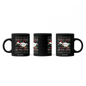 Funny Goose Ugly Christmas Coffee Mug Festive Goose On The Loose TS10 Print Your Wear