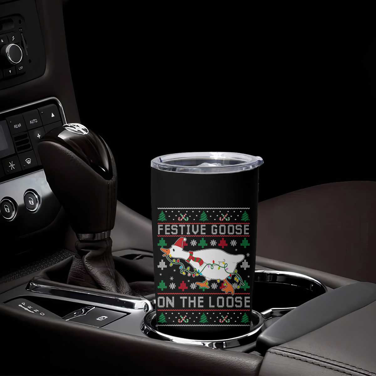 Funny Goose Ugly Christmas Tumbler Cup Festive Goose On The Loose TS10 Print Your Wear