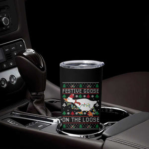 Funny Goose Ugly Christmas Tumbler Cup Festive Goose On The Loose TS10 Print Your Wear