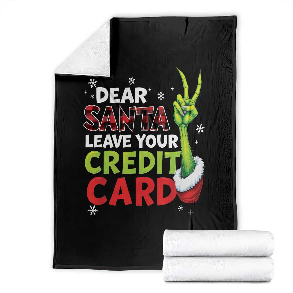 Funny Christmas Throw Blanket Dear Santa Leave Your Credit Card Red Plaid Pajamas TS10 Black Print Your Wear