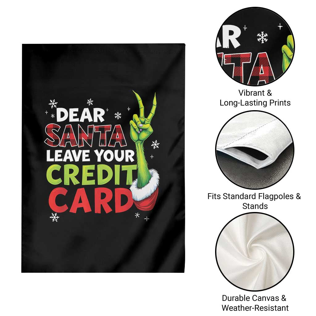 Funny Christmas Garden Flag Dear Santa Leave Your Credit Card Red Plaid Pajamas TS10 Print Your Wear