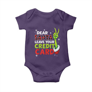 Funny Christmas Baby Onesie Dear Santa Leave Your Credit Card Red Plaid Pajamas TS10 Purple Print Your Wear