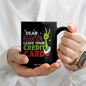 Funny Christmas Coffee Mug Dear Santa Leave Your Credit Card Red Plaid Pajamas TS10 Print Your Wear