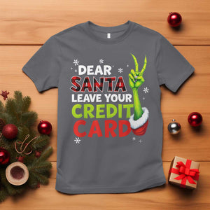 Funny Christmas T Shirt Dear Santa Leave Your Credit Card Red Plaid Pajamas TS10 Charcoal Print Your Wear