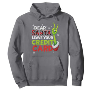 Funny Christmas Hoodie Dear Santa Leave Your Credit Card Red Plaid Pajamas TS10 Charcoal Print Your Wear