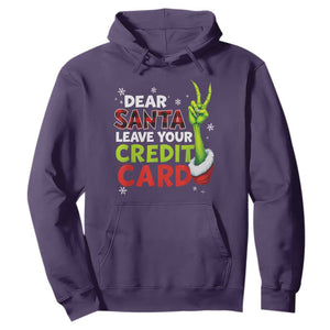 Funny Christmas Hoodie Dear Santa Leave Your Credit Card Red Plaid Pajamas TS10 Purple Print Your Wear
