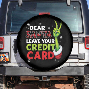 Funny Christmas Spare Tire Cover Dear Santa Leave Your Credit Card Red Plaid Pajamas TS10 No hole Black Print Your Wear