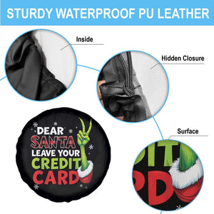 Funny Christmas Spare Tire Cover Dear Santa Leave Your Credit Card Red Plaid Pajamas TS10 Print Your Wear