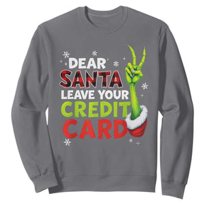 Funny Christmas Sweatshirt Dear Santa Leave Your Credit Card Red Plaid Pajamas TS10 Charcoal Print Your Wear