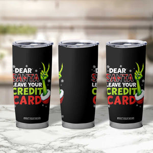 Funny Christmas Tumbler Cup Dear Santa Leave Your Credit Card Red Plaid Pajamas TS10 Print Your Wear