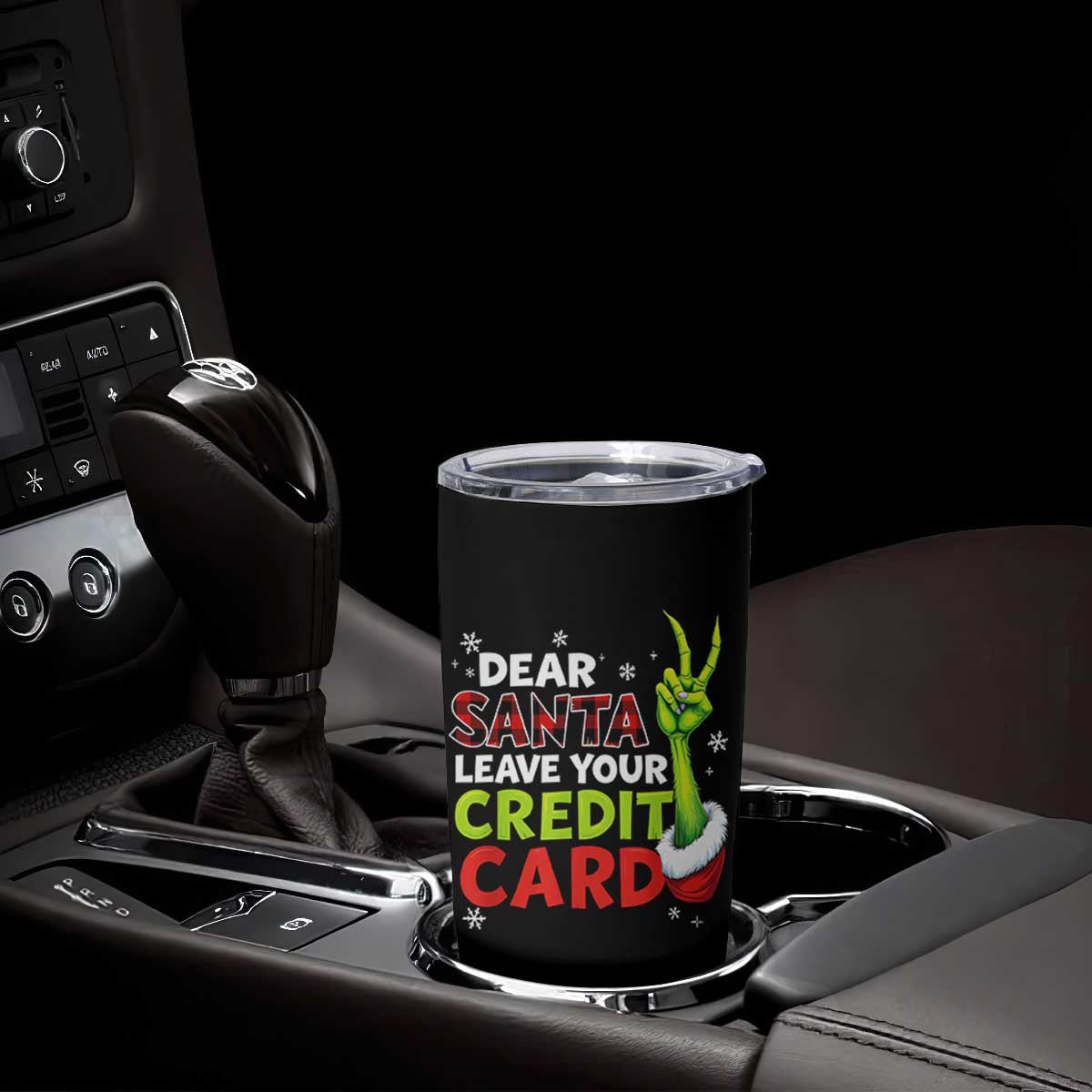 Funny Christmas Tumbler Cup Dear Santa Leave Your Credit Card Red Plaid Pajamas TS10 Print Your Wear