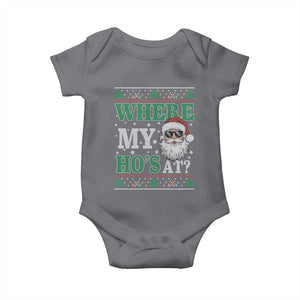 Where's My Ho At Matching Ugly Christmas Baby Onesie Santa Funny Couples TS10 Charcoal Print Your Wear