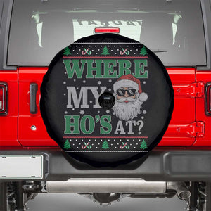 Where's My Ho At Matching Ugly Christmas Spare Tire Cover Santa Funny Couples TS10 Black Print Your Wear
