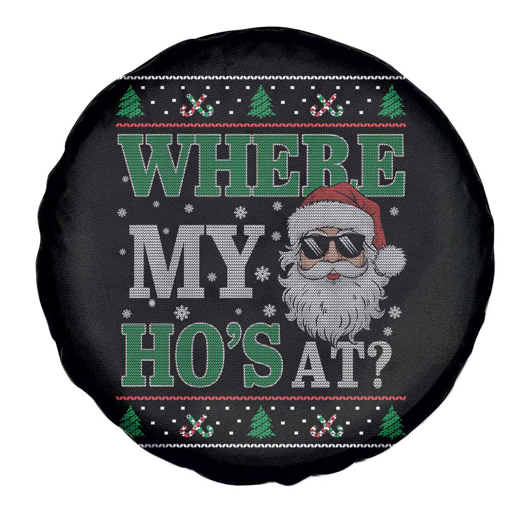 Where's My Ho At Matching Ugly Christmas Spare Tire Cover Santa Funny Couples TS10 Print Your Wear