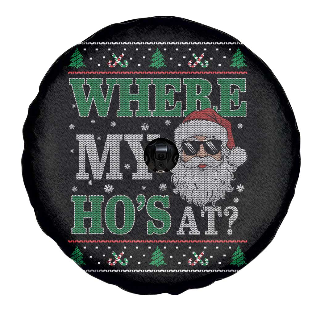 Where's My Ho At Matching Ugly Christmas Spare Tire Cover Santa Funny Couples TS10 Print Your Wear