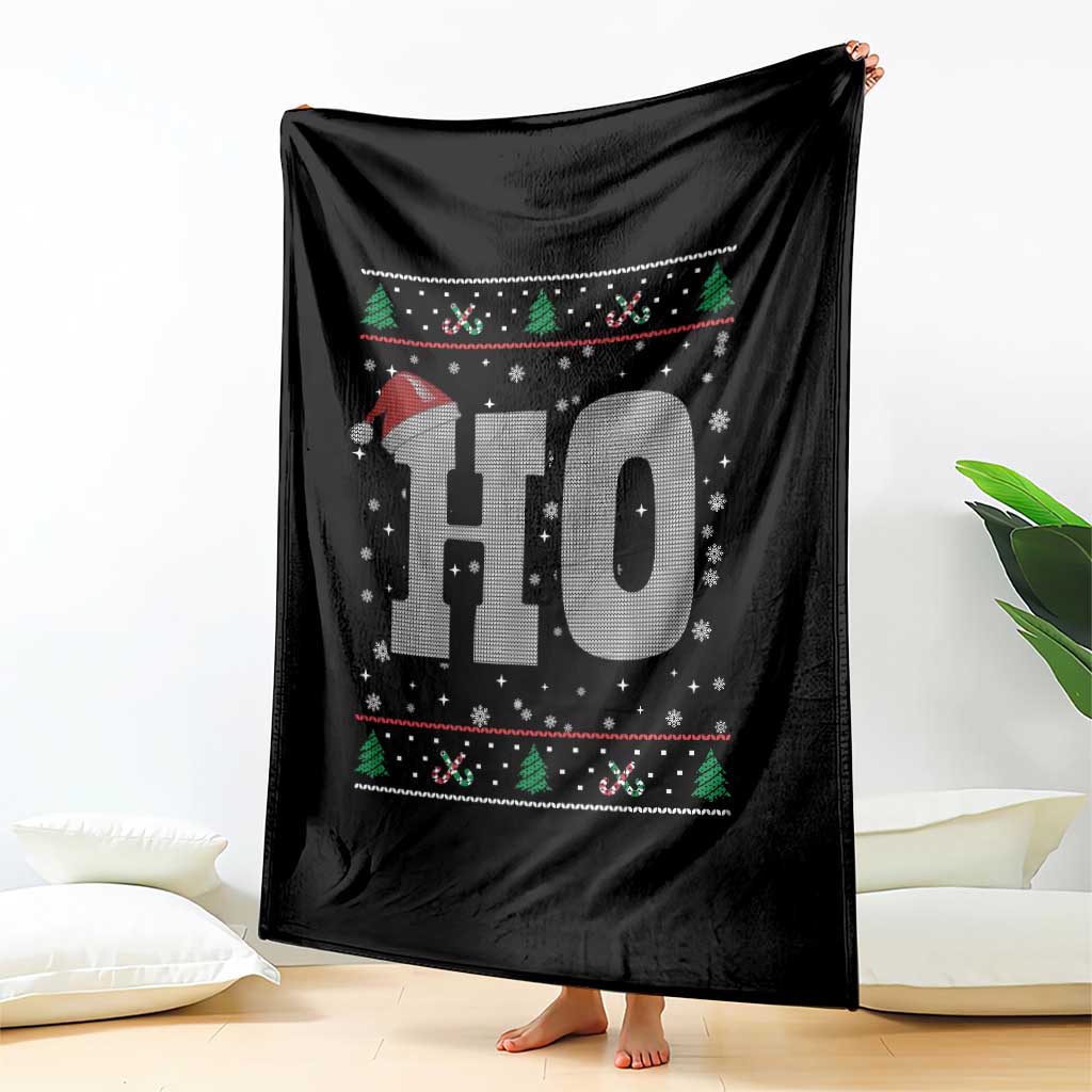 Where's My Ho At Matching Ugly Christmas Throw Blanket Ho Funny Couples TS10 Print Your Wear