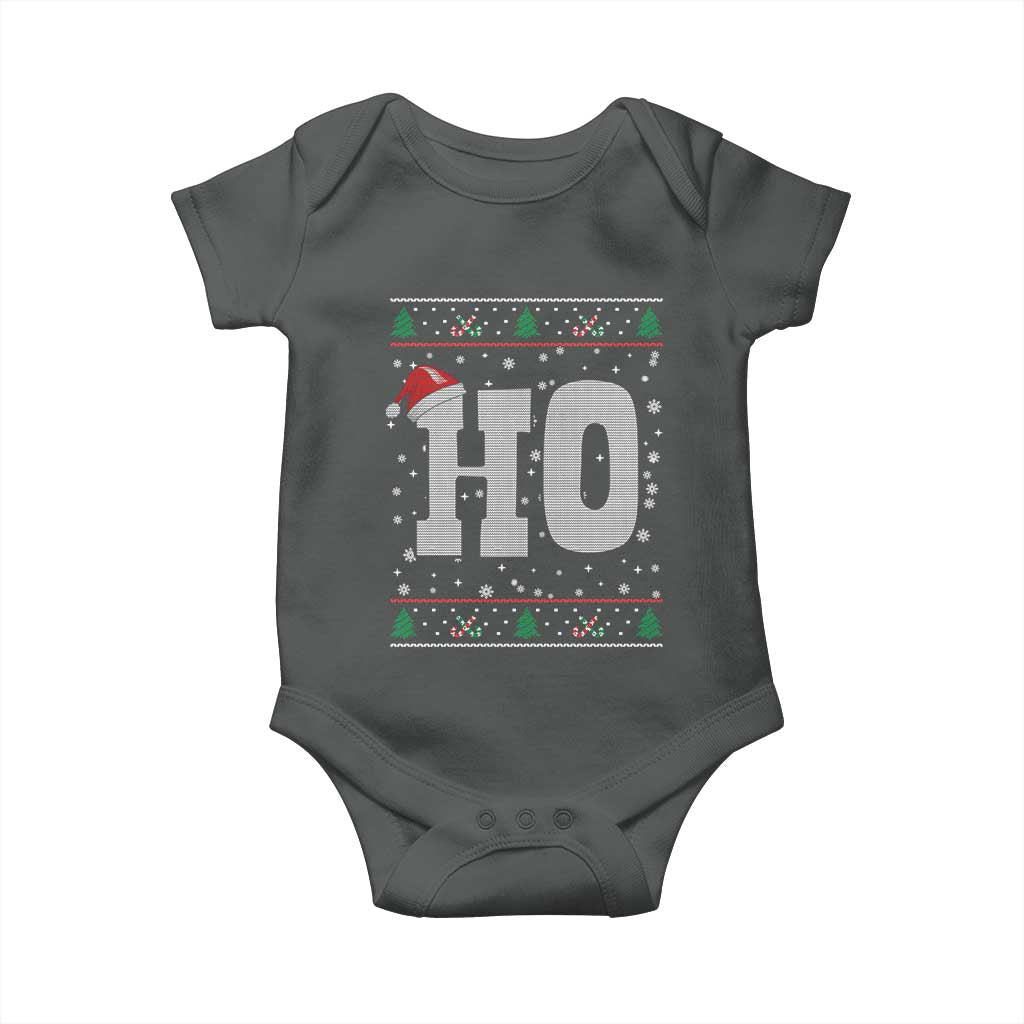 Where's My Ho At Matching Ugly Christmas Baby Onesie Ho Funny Couples TS10 Dark Heather Print Your Wear