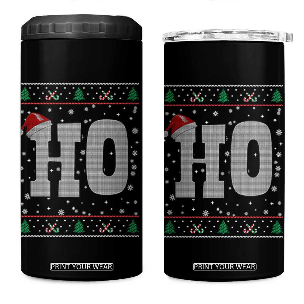 Where's My Ho At Matching Ugly Christmas 4 in 1 Can Cooler Tumbler Ho Funny Couples TS10 One Size: 16 oz Black Print Your Wear