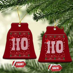 Where's My Ho At Matching Ugly Christmas Ceramic Ornament Ho Funny Couples TS10 Print Your Wear
