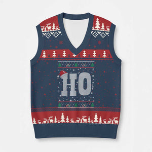 Where's My Ho At Matching Ugly Xmas V-Neck Knit Sweater Vest Ho Funny Couples TS10 Navy Red Print Your Wear