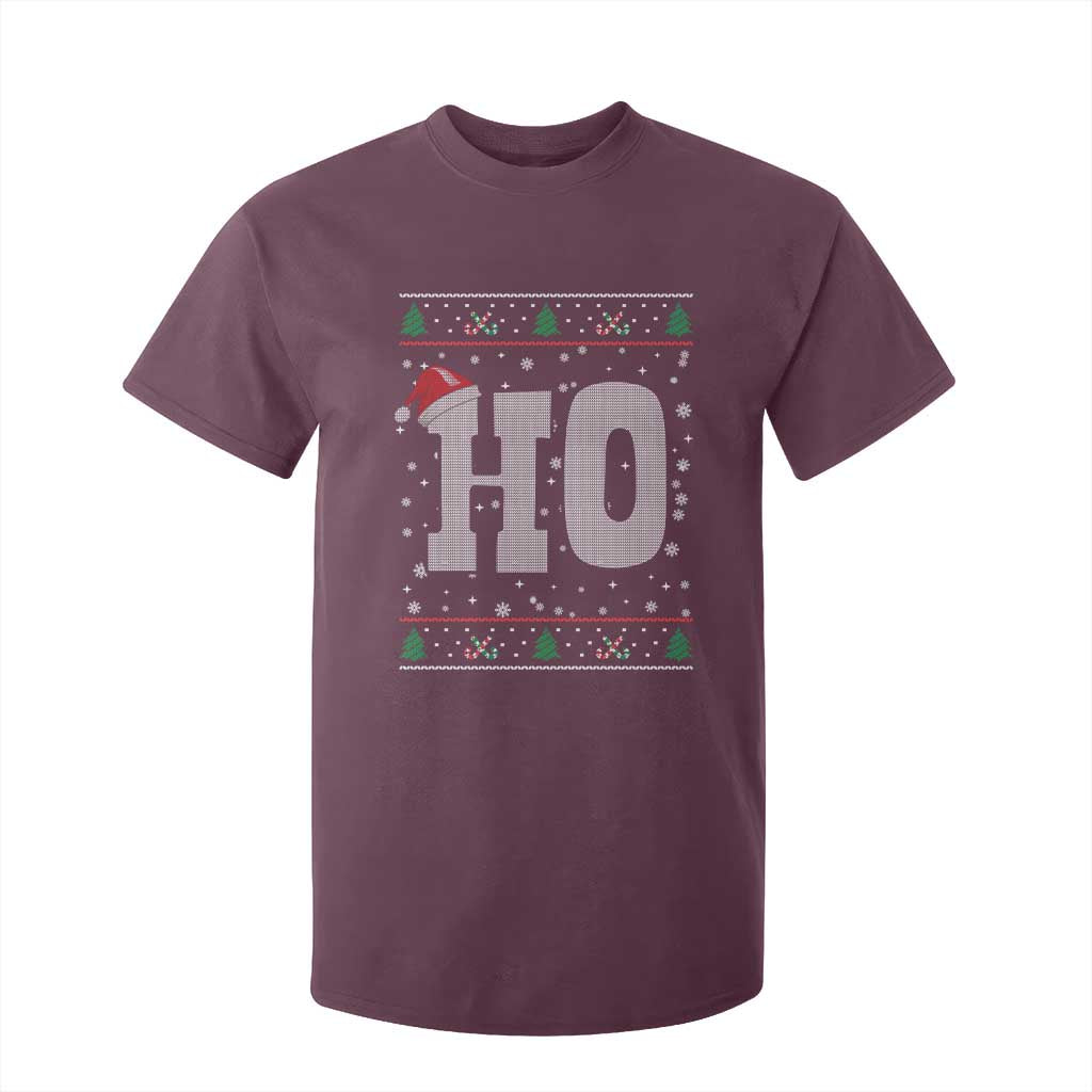 Where's My Ho At Matching Ugly Christmas T Shirt For Kid Ho Funny Couples TS10 Maroon Print Your Wear