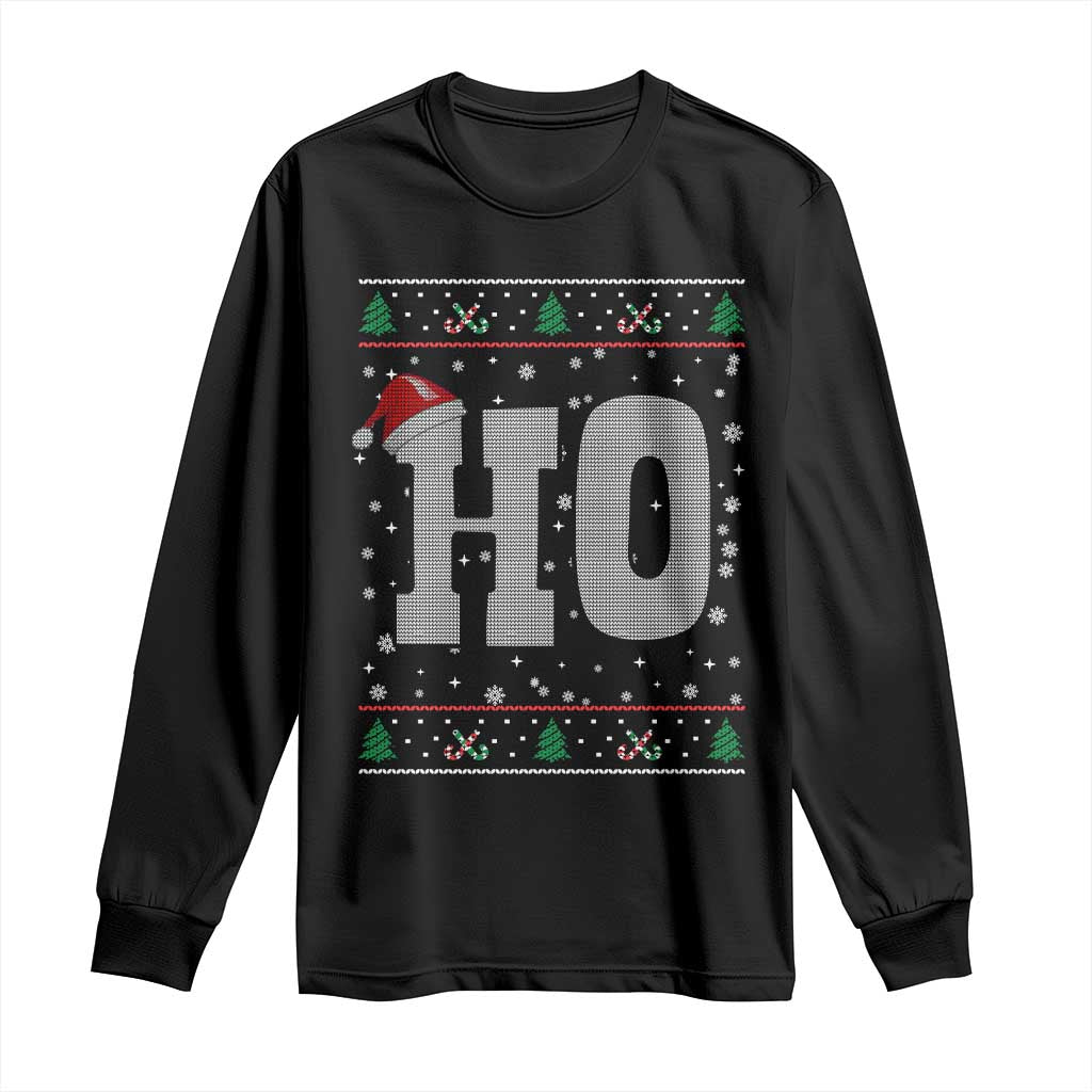 Where's My Ho At Matching Ugly Christmas Long Sleeve Shirt Ho Funny Couples TS10 Black Print Your Wear
