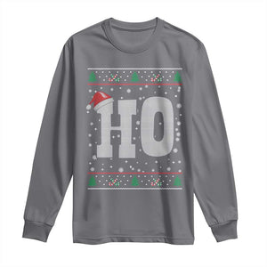 Where's My Ho At Matching Ugly Christmas Long Sleeve Shirt Ho Funny Couples TS10 Charcoal Print Your Wear