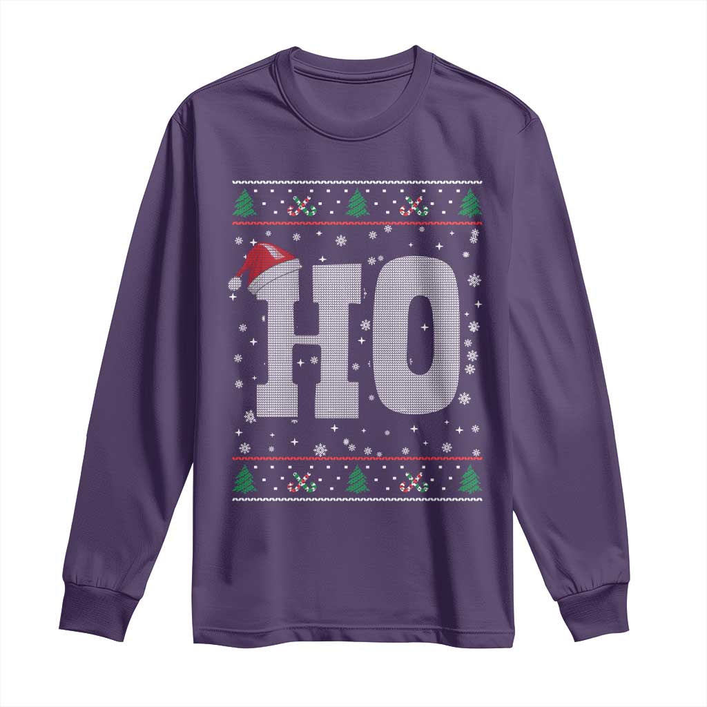 Where's My Ho At Matching Ugly Christmas Long Sleeve Shirt Ho Funny Couples TS10 Purple Print Your Wear