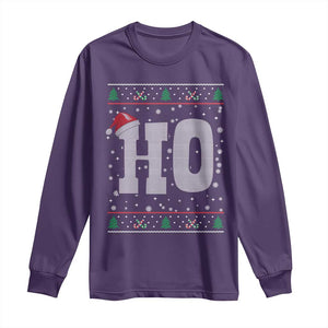 Where's My Ho At Matching Ugly Christmas Long Sleeve Shirt Ho Funny Couples TS10 Purple Print Your Wear