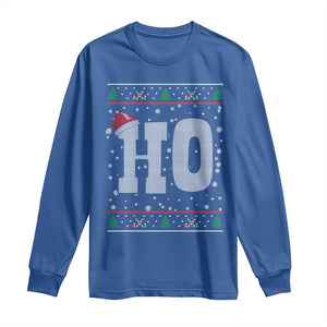 Where's My Ho At Matching Ugly Christmas Long Sleeve Shirt Ho Funny Couples TS10 Royal Blue Print Your Wear