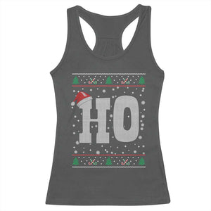 Where's My Ho At Matching Ugly Christmas Racerback Tank Top Ho Funny Couples TS10 Dark Heather Print Your Wear