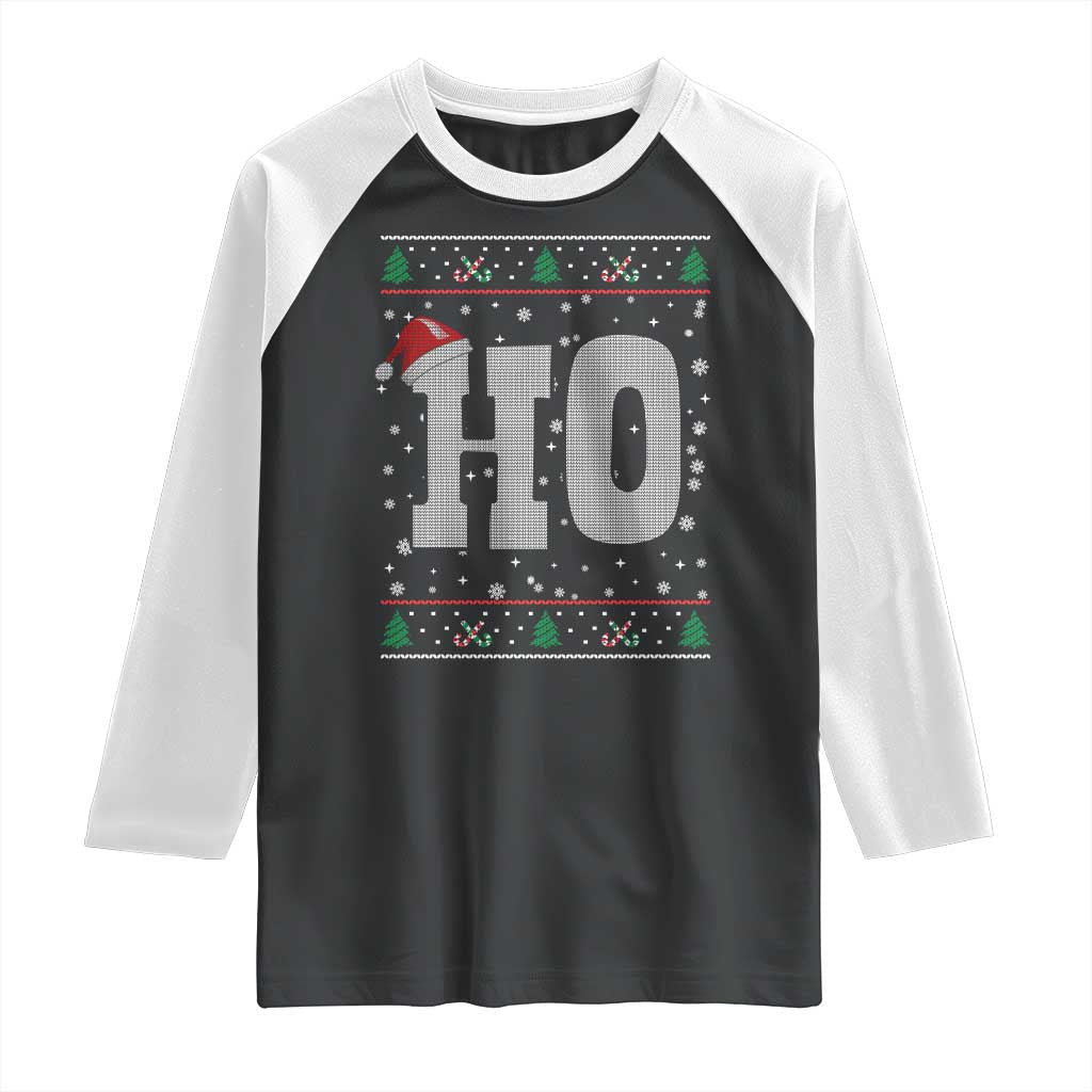 Where's My Ho At Matching Ugly Christmas Raglan Shirt Ho Funny Couples TS10 Black White Print Your Wear