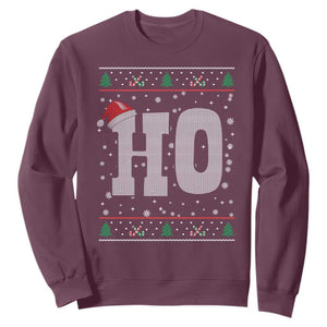 Where's My Ho At Matching Ugly Christmas Sweatshirt Ho Funny Couples TS10 Maroon Print Your Wear